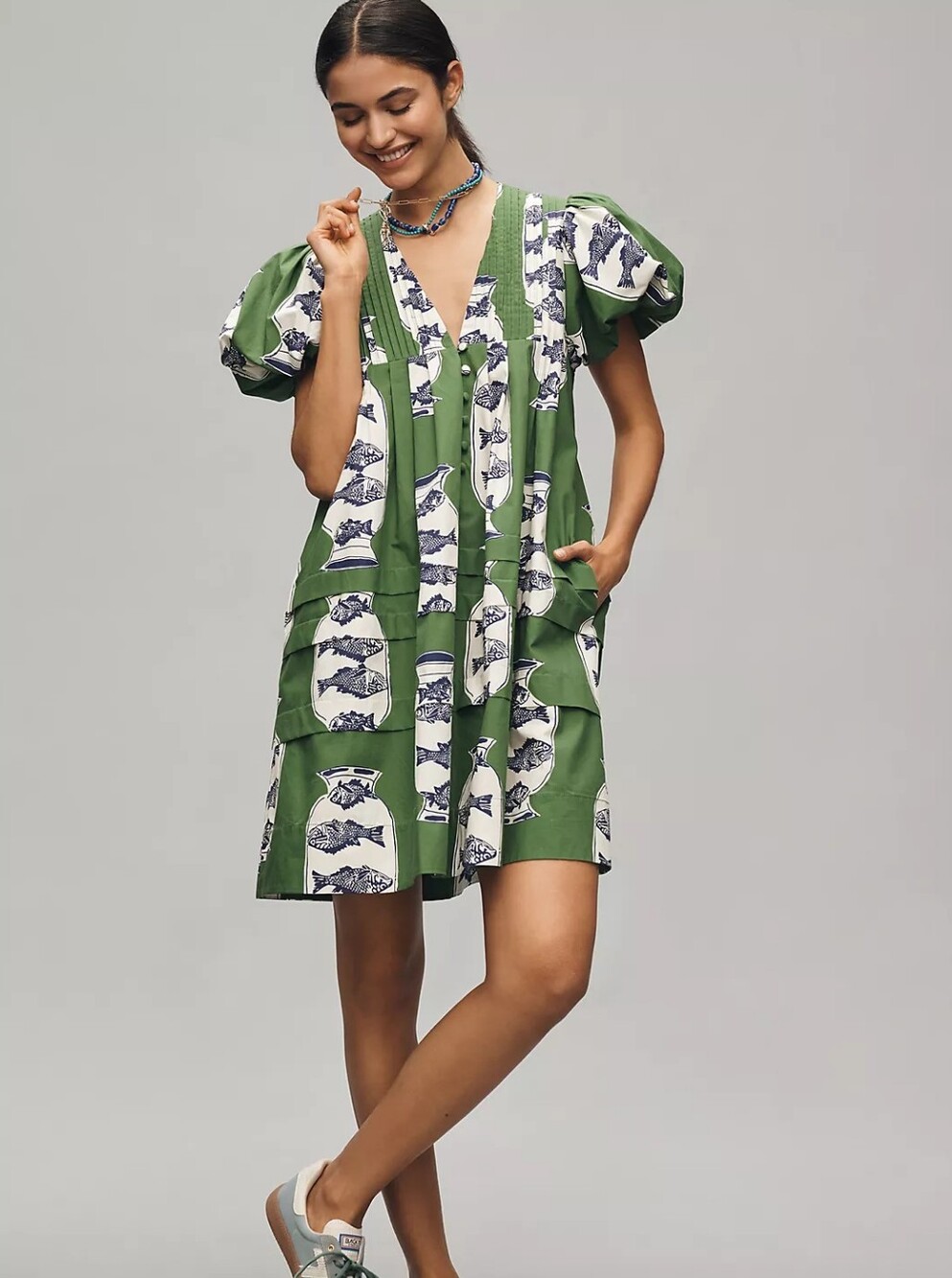 Hunter Bell Wilkes Puff-Sleeve Babydoll Dress